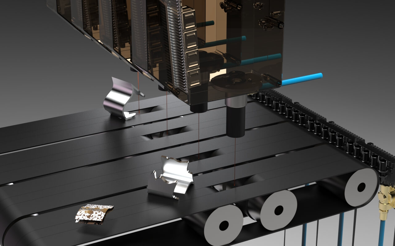 Metal sorting machine in action - industrial equipment product development